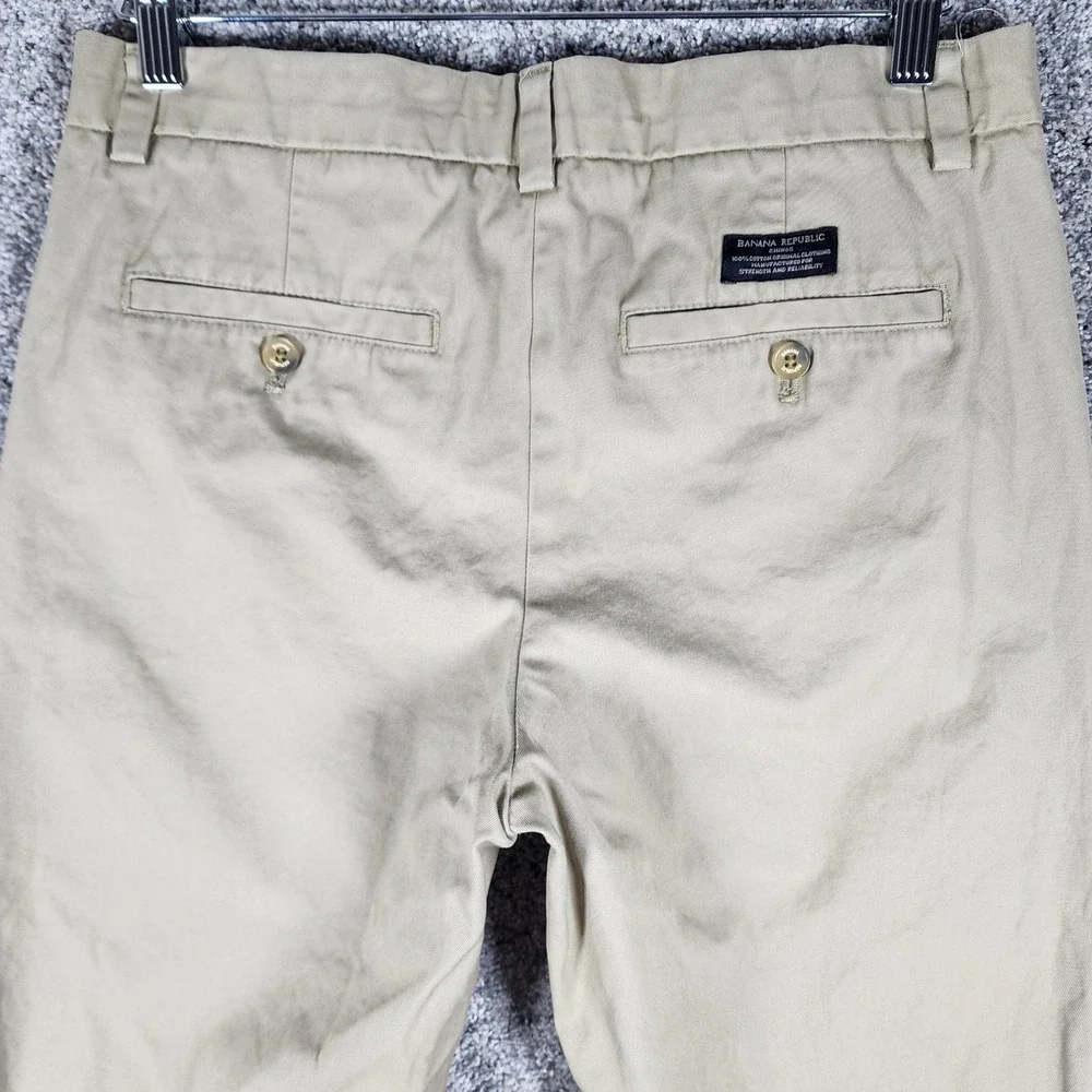 Banana Republic Aiden Chino Pants Mens 30x32 Tan Khaki Slim Fit Cotton Good